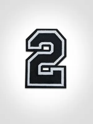 3" Number - Black with White and Black outline