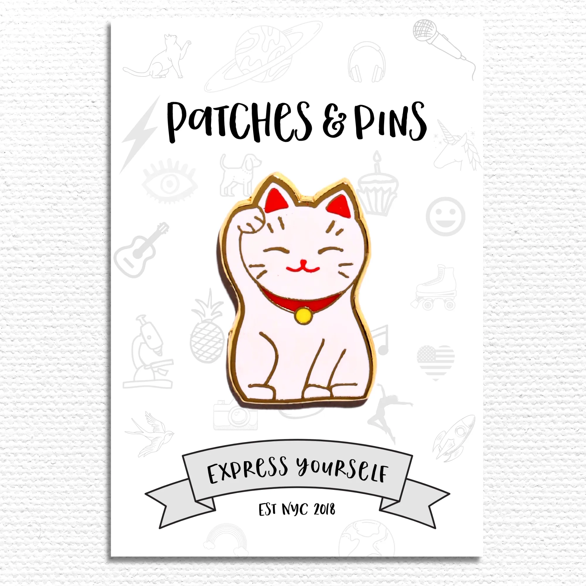 Japanese Lucky Cat Enamel Pin